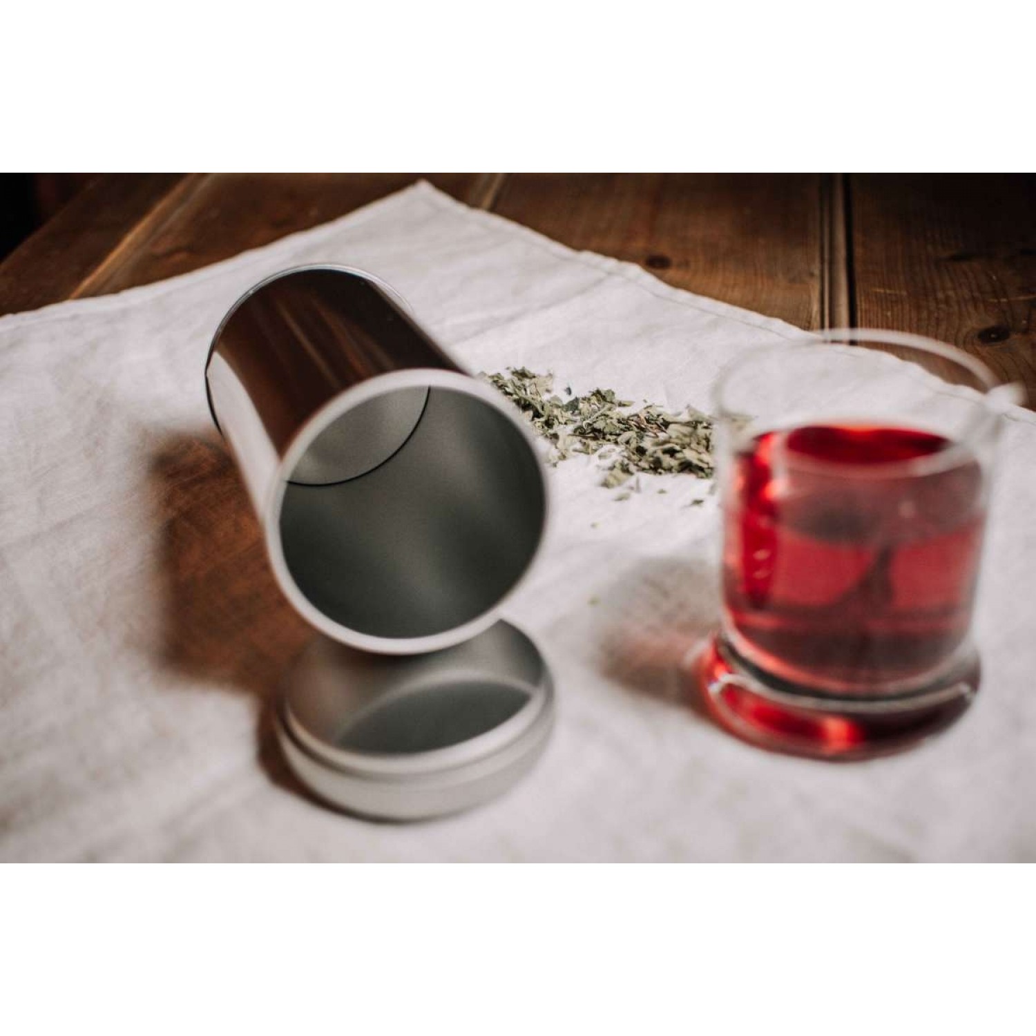 Öko Teedose mit Stülpdeckel aus Weißblech » Tindobo