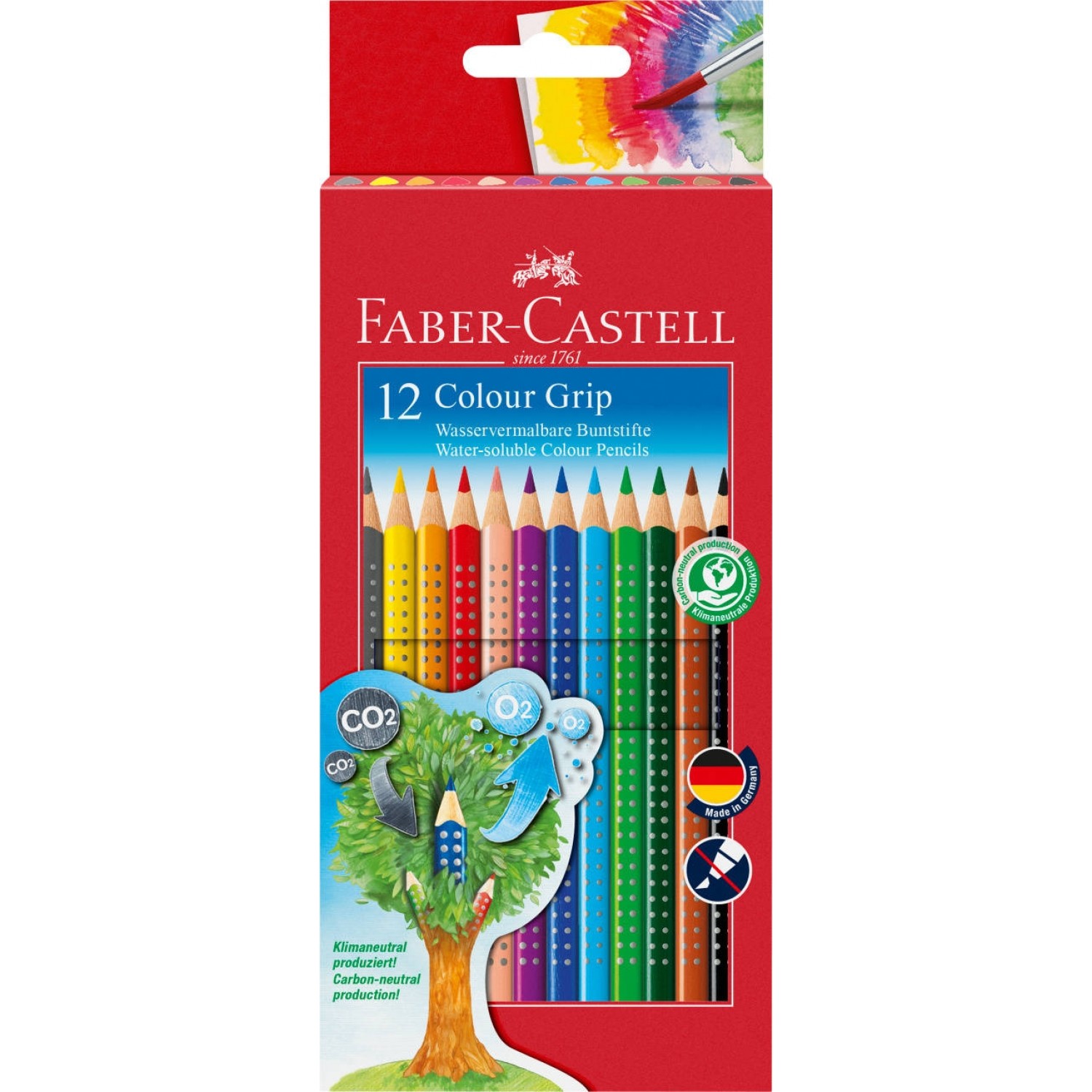 Faber-Castell Buntstift Colour Grip 12er Kartonetui