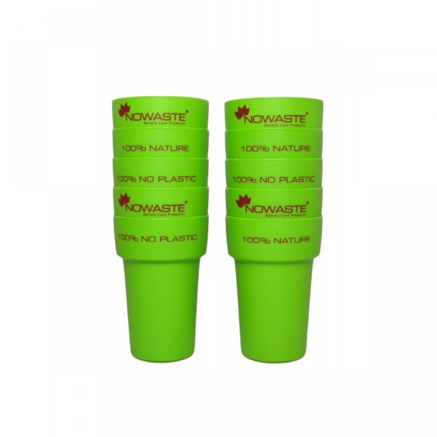 Bio Mehrweg-Becher 300 ml – grün – 10er Pack | Nowaste