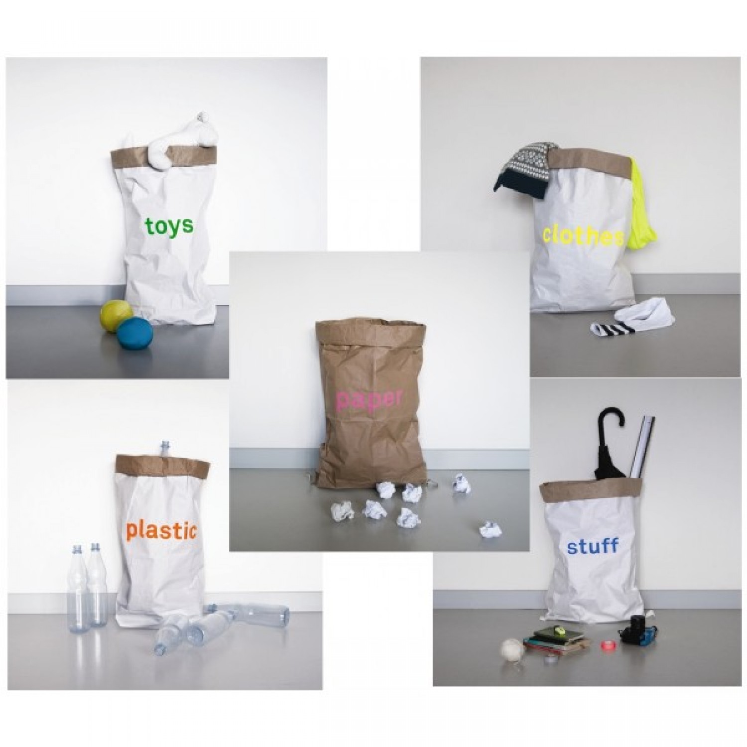 Paperbag STUFF von Kolor Der Papiersack für die nachhaltige Aufbewahrung 