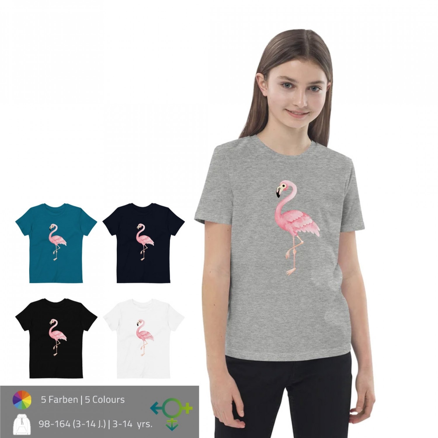 Flamingo Print T-Shirts Bio-Baumwolle » earlyfish