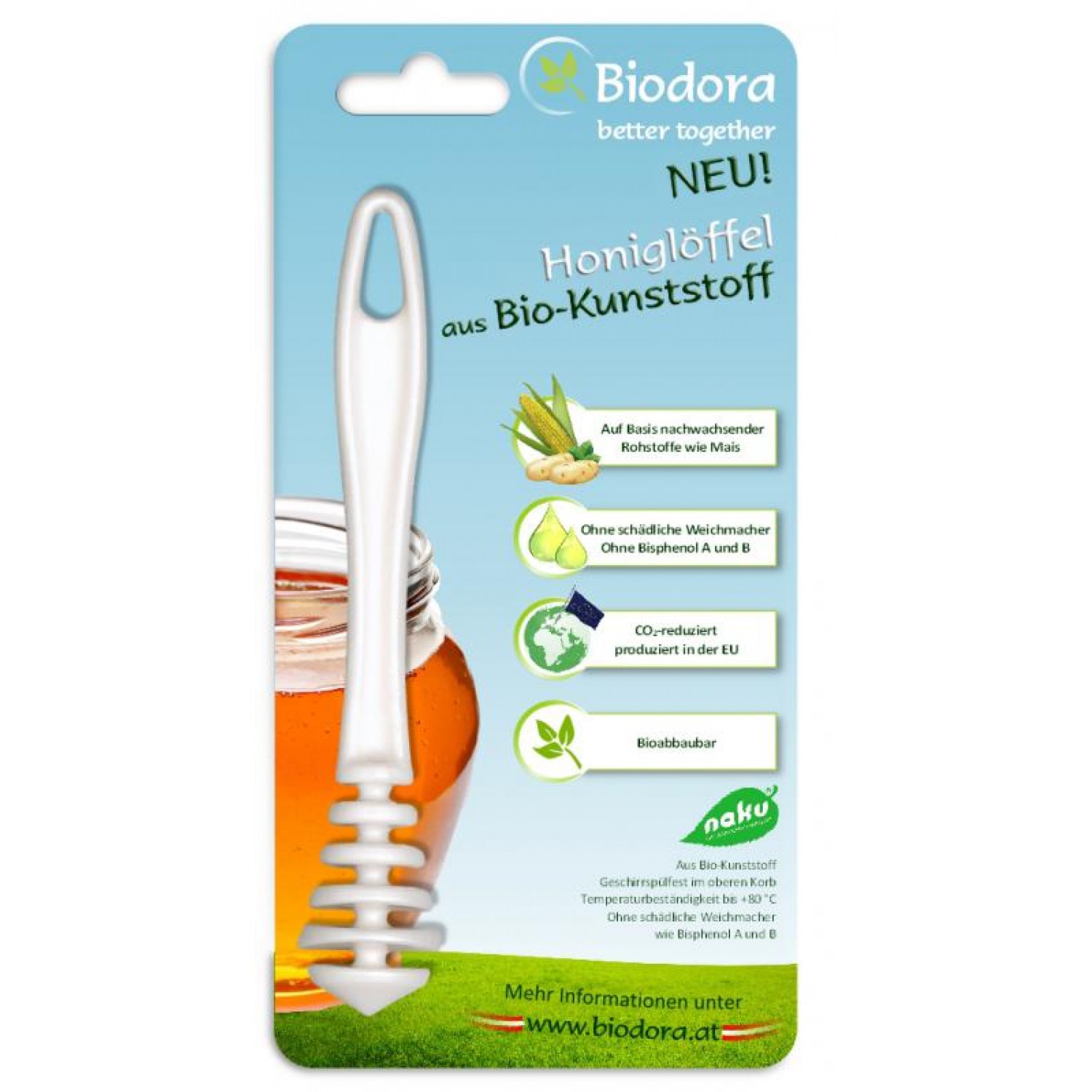 Honiglöffel aus veganen Biokunststoff | Biodora