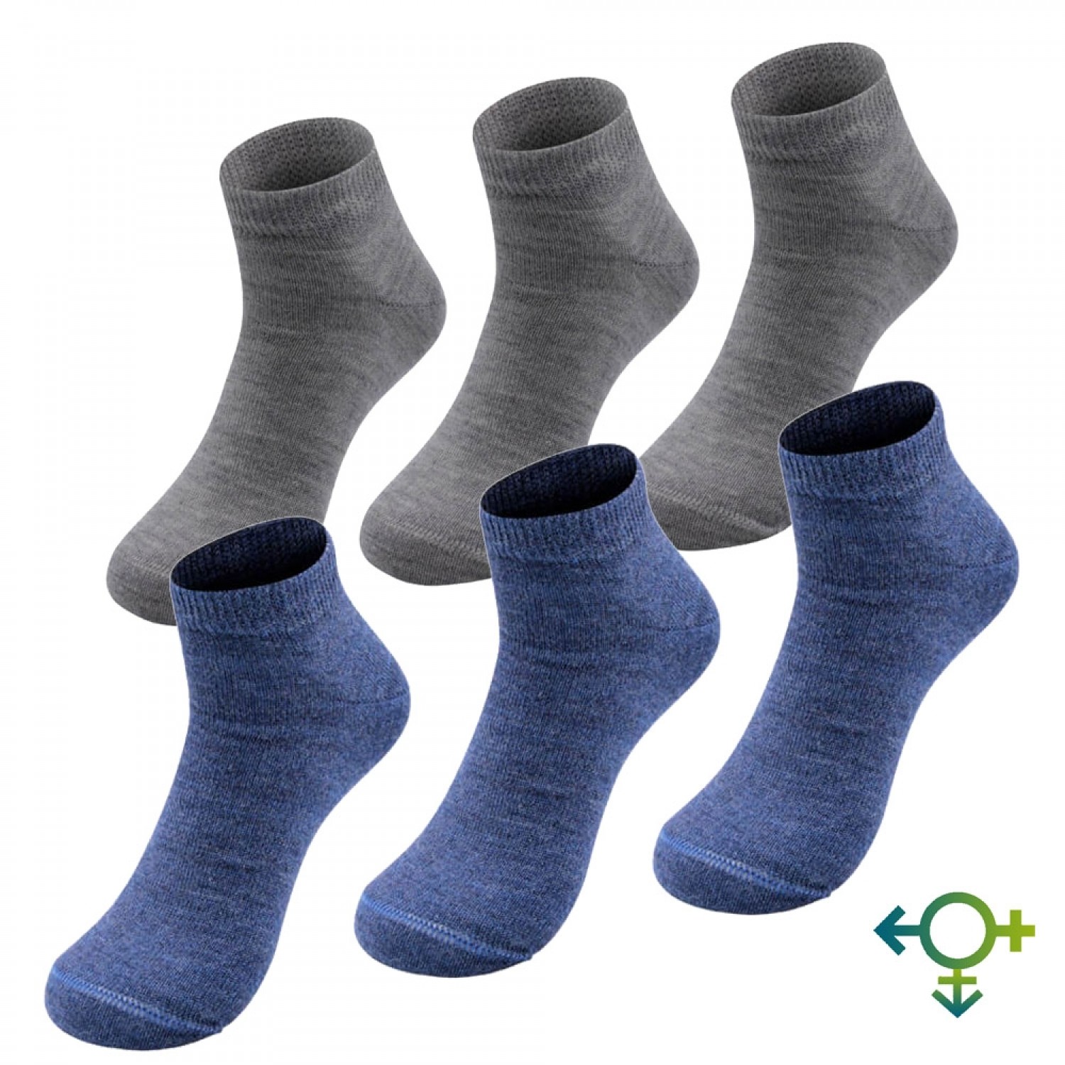 Haltung Socken Neuer Frauen Unsichtbar 3 Pack Socken Grau Neu mit Etikett