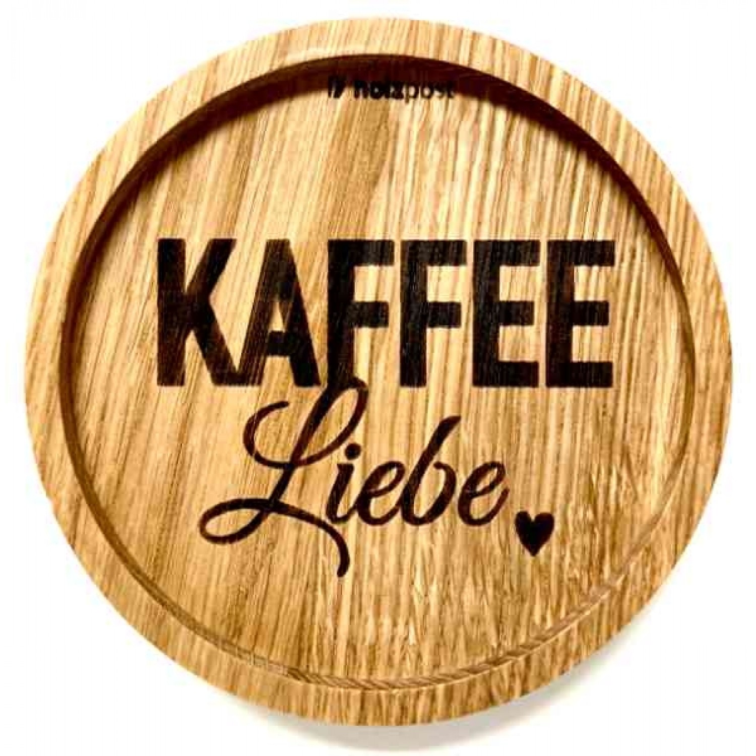 holzpost Getränkeuntersetzer KAFFEE Liebe - massive Eiche