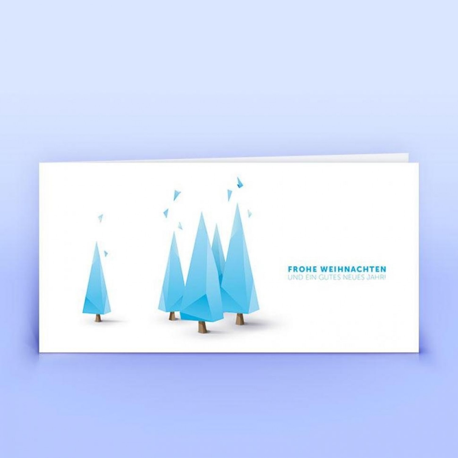 eco-cards Weihnachtskarte 3D Weihnachtsbäume eisblau