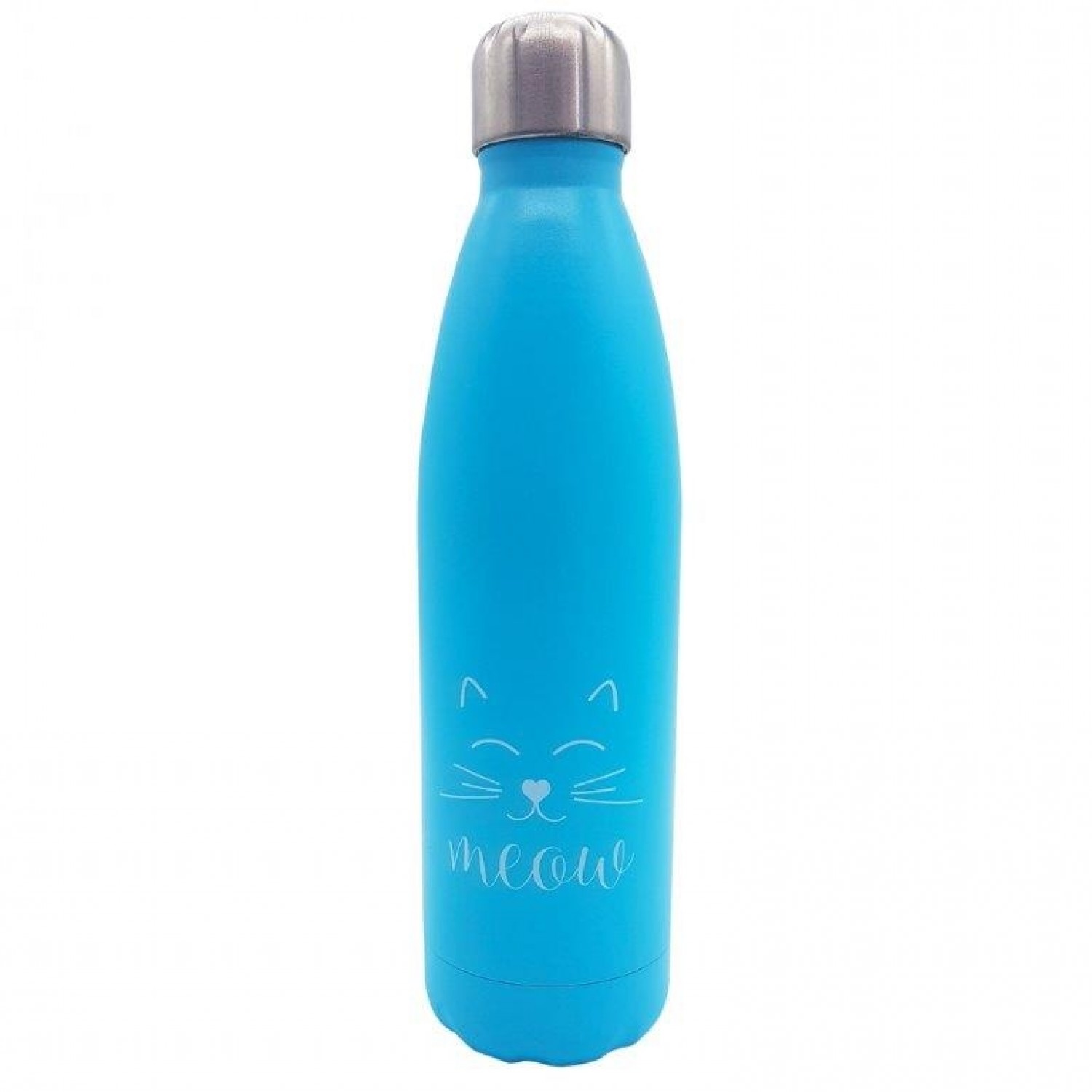 Dora’s nachfüllbare Isolierflasche "Miau auf Blau", Edelstahl