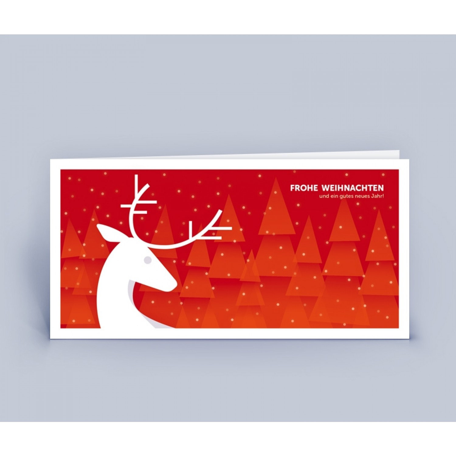 Öko Weihnachtskarte rot mit Hirsch | eco-cards-shop