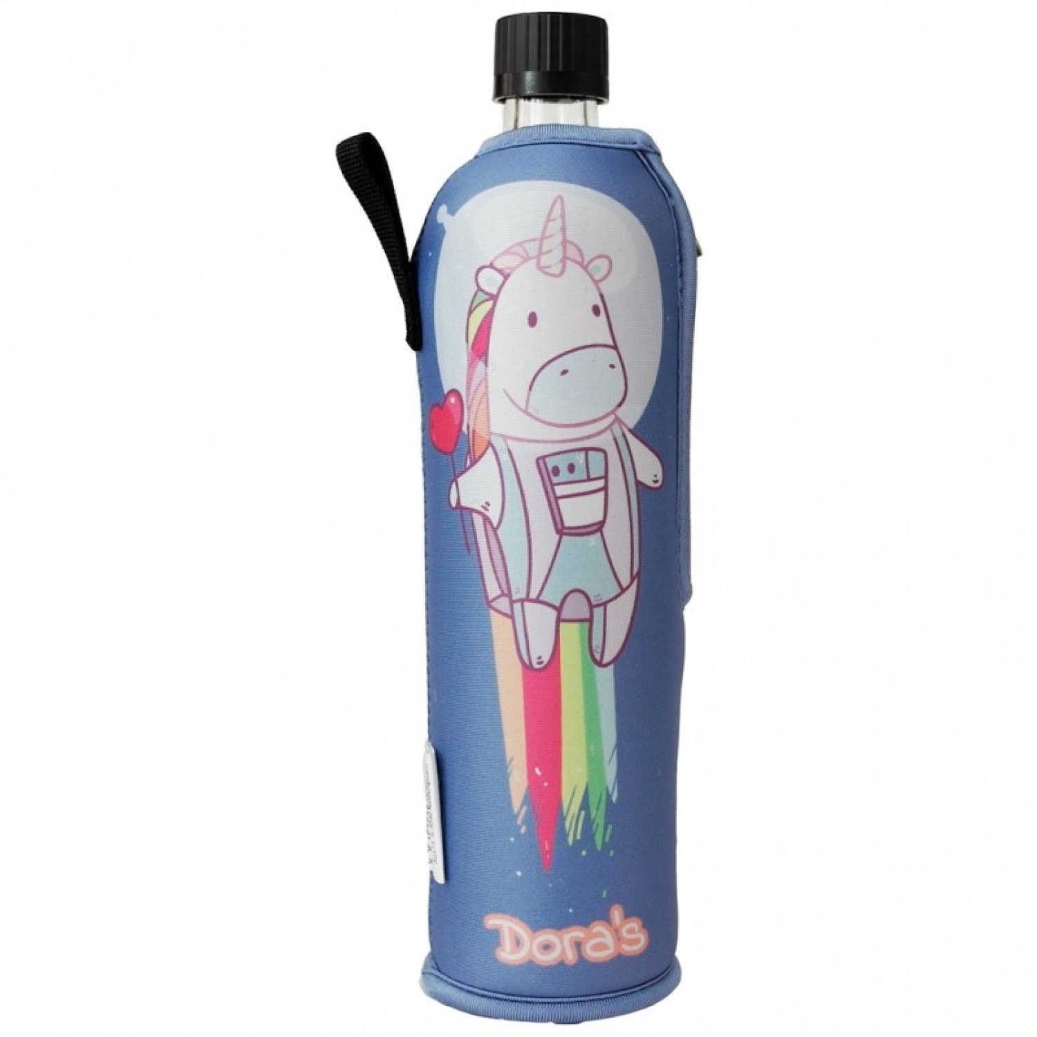 Dora’s Glasflasche 0.5 L mit Einhorn Neoprenbezug