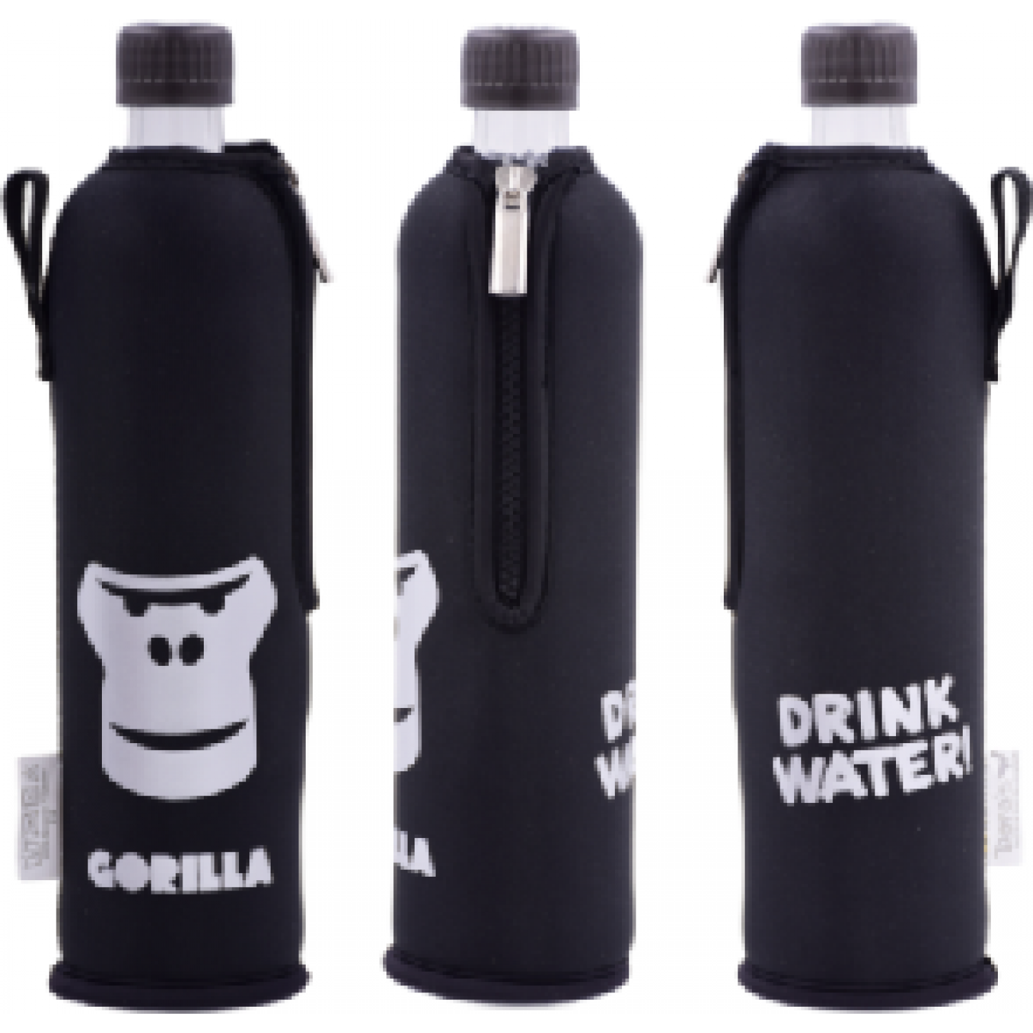 Glasflasche 0.5 L mit Gorilla Neoprenbezug » Dora‘s 