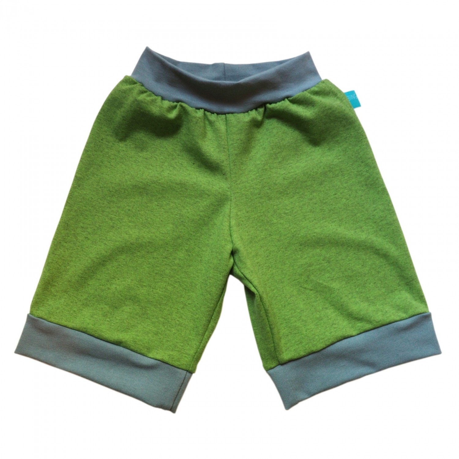 Bio Jersey Shorts Lime-melange/Graublau | bingabonga
