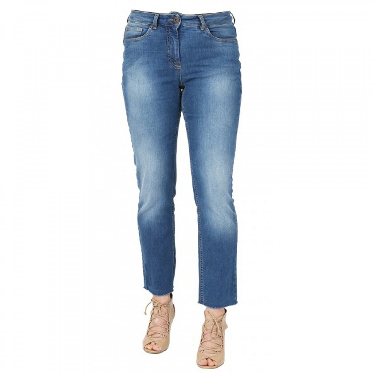 bloomers Slim Fit Jeans mit Fransensaum - Bio-Baumwolle