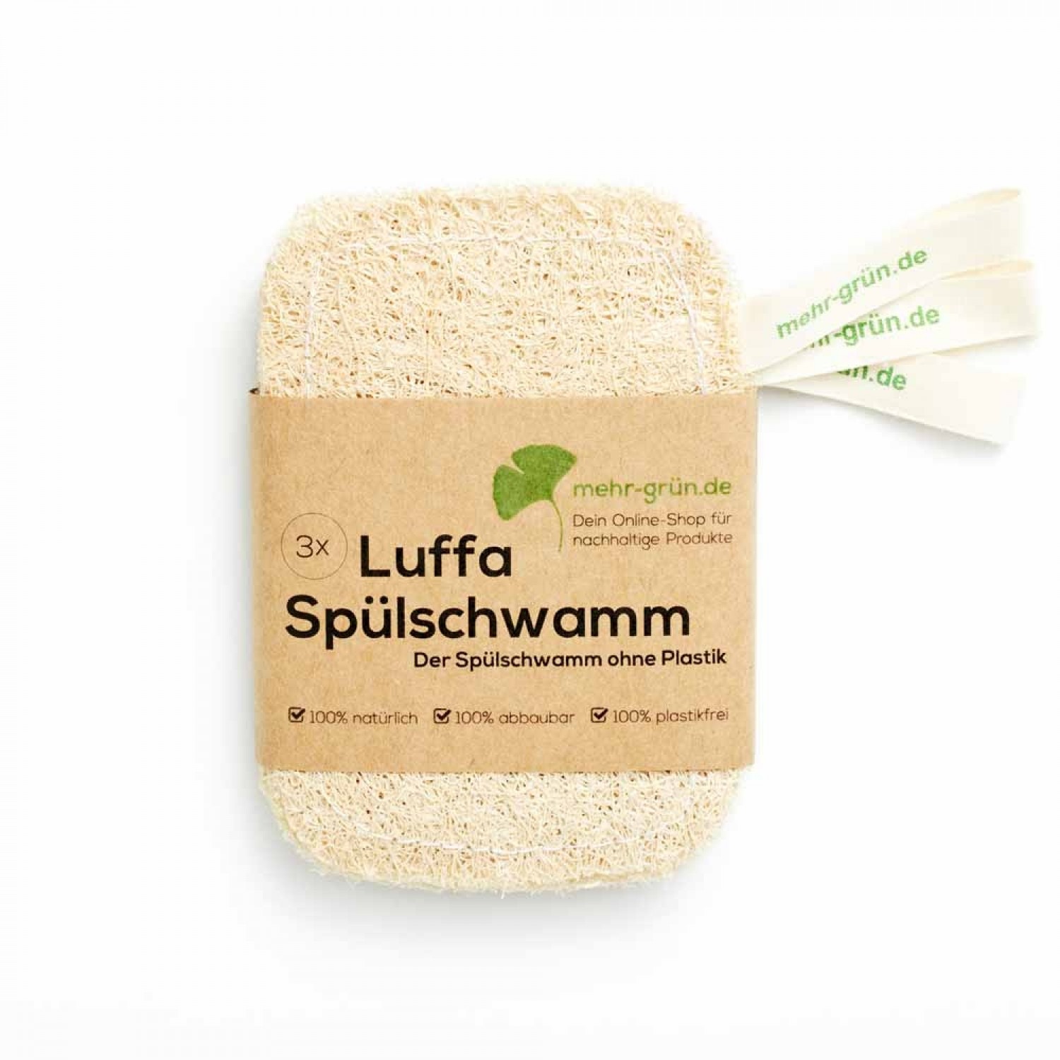 Luffa Spülschwamm 3er Pack Öko-Spülschwamm » mehr grün