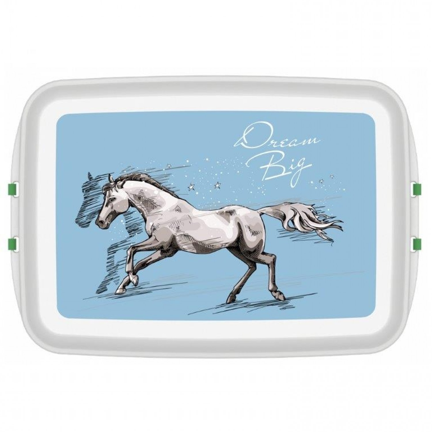 Dream Big Lunchbox aus Biokunststoff mit Pferde-Motiv | Biodora