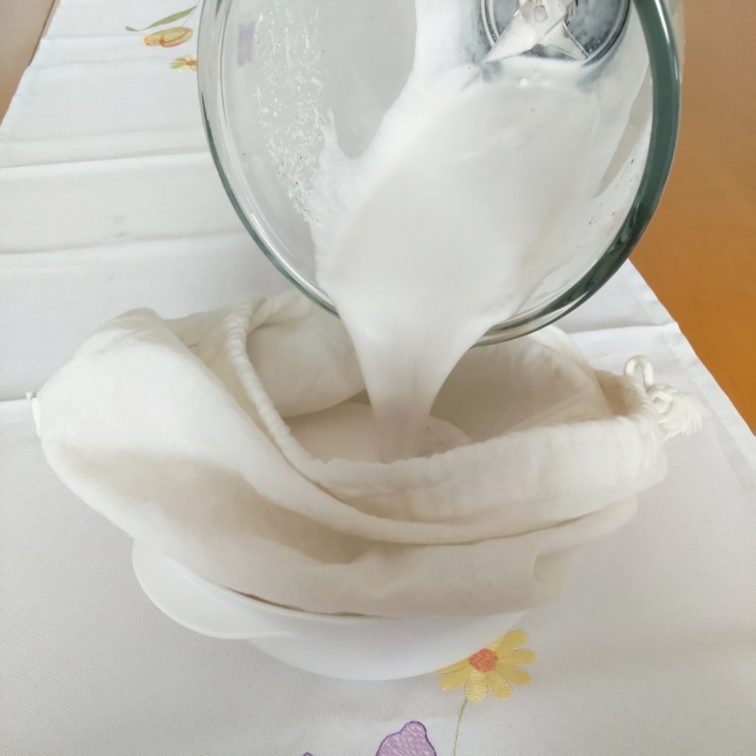 Bio Nussmilchbeutel aus Bio-Baumwolle & Schüssel | Biodora