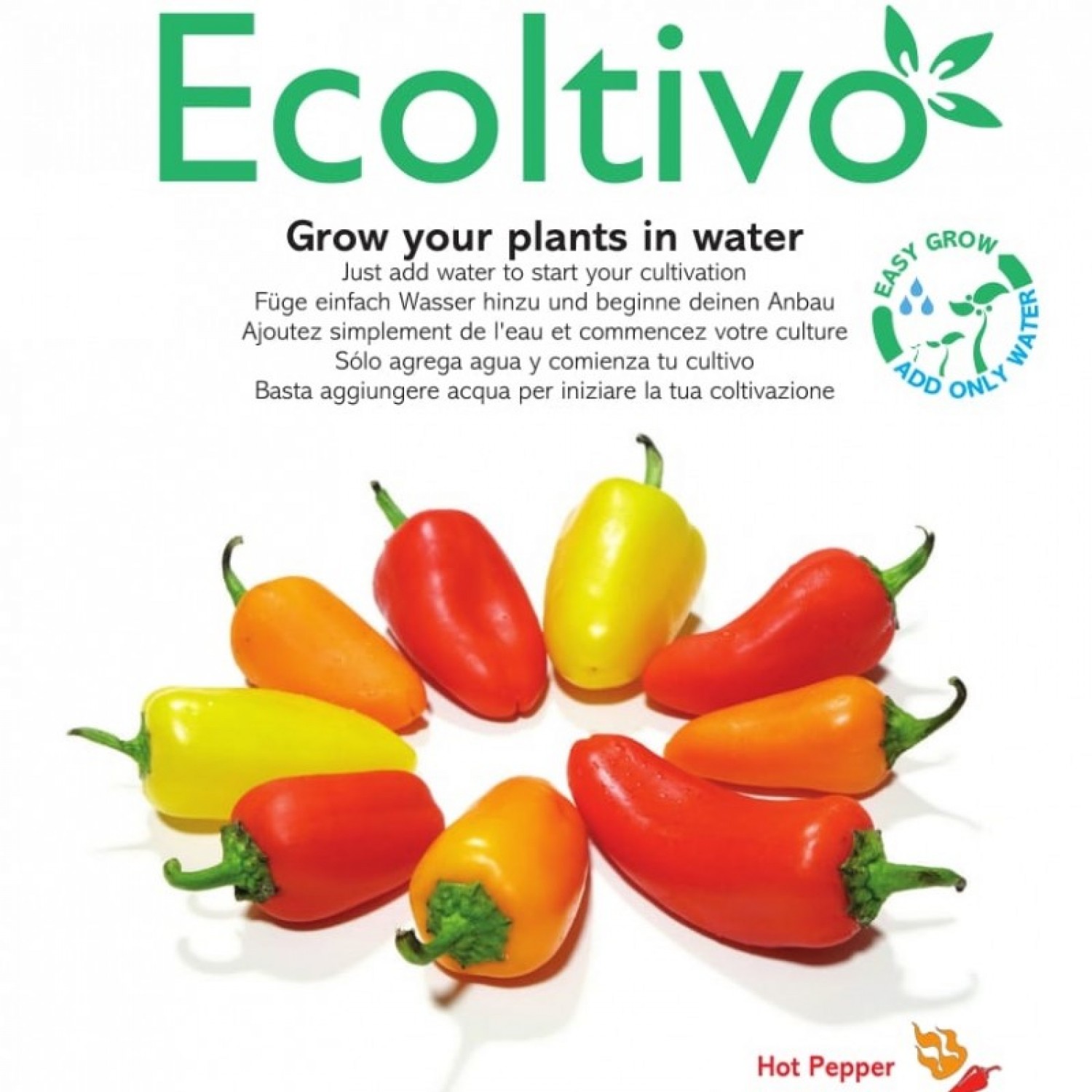 Scharfe Peperoni Hydrokultur Pflanzset m. Samen | Ecoltivo