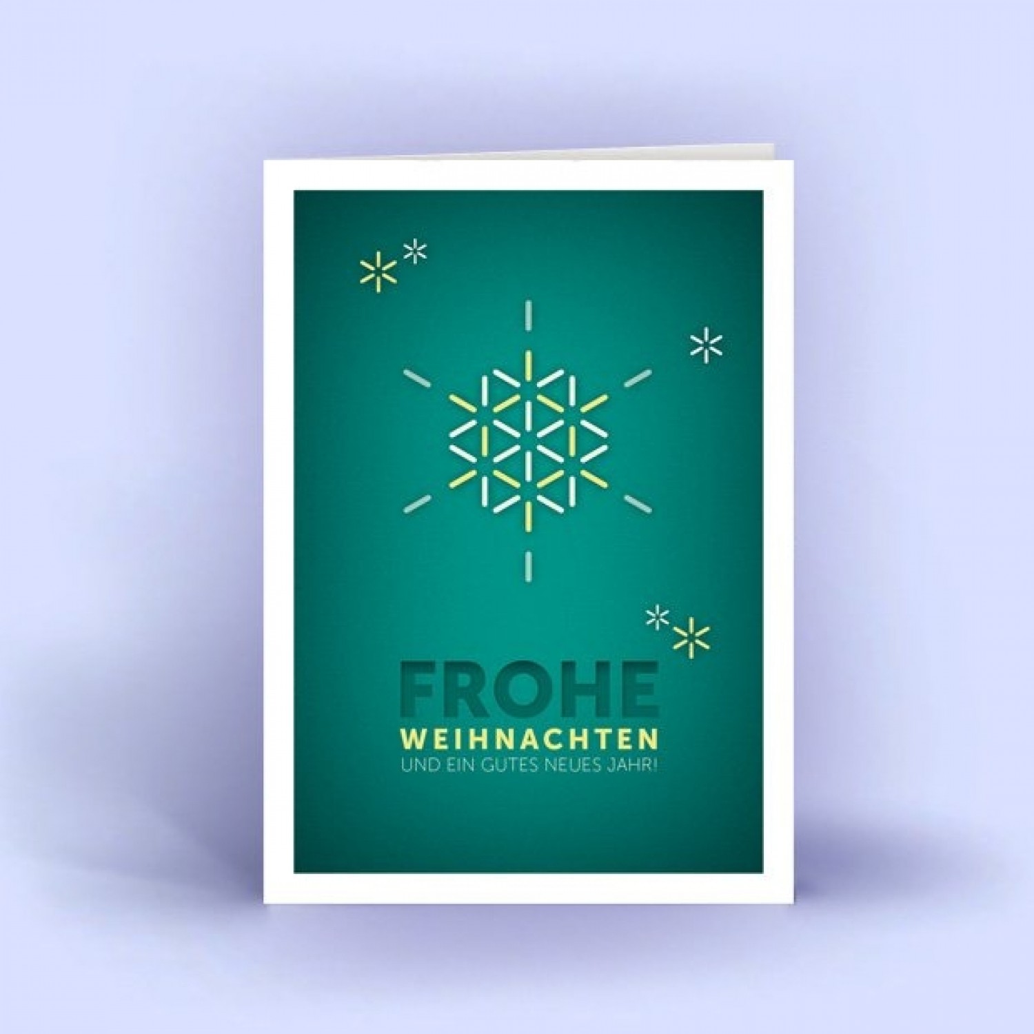 Weihnachtskarten Schneeflocke türkis 5er Set | eco cards