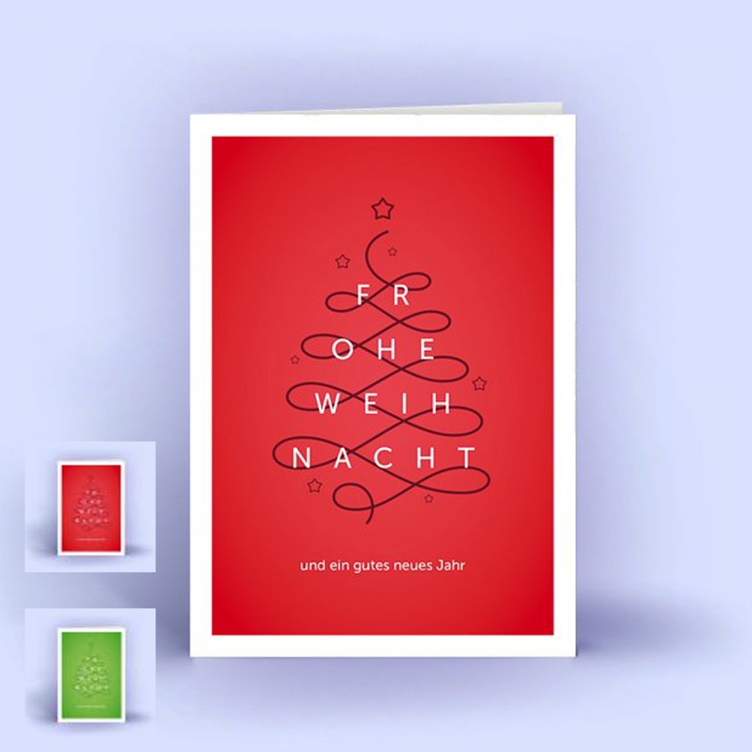 Christbaum geschwungen - Eco Weihnachtskarten | eco-cards