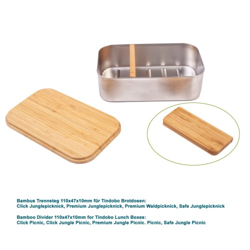 Bambus Trennsteg 110x47x10mm für Lunchboxen » Tindobo