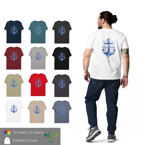 Ocean Vibes Print Unisex T-Shirt Bio-Baumwolle » earlyfish