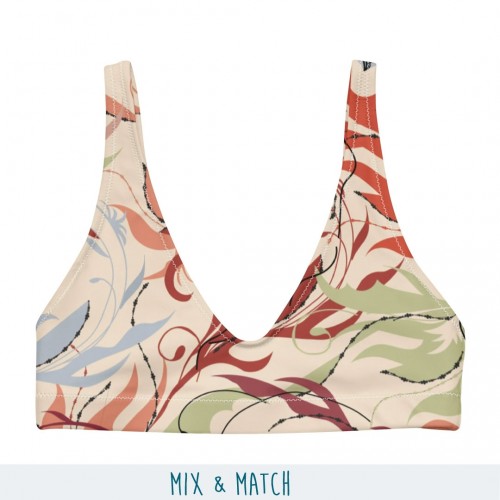 Mix & Match Bikini-Oberteil mit floralem Muster aus Recycling-Polyester » earlyfish