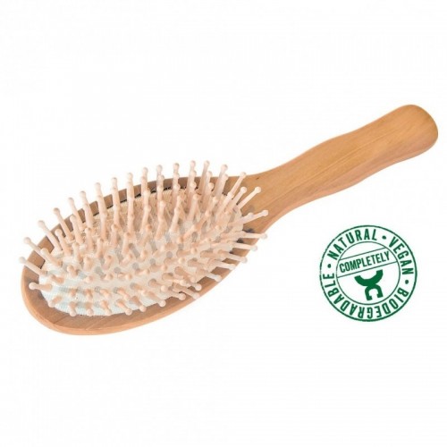 Vegane Haarbürste mit Holzstiften, oval | Croll & Denecke