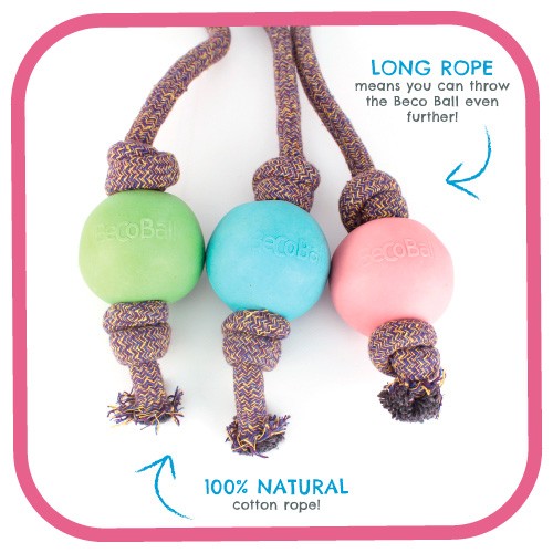 Öko Hundespielzeug: Beco Ball mit Seil | BecoPets