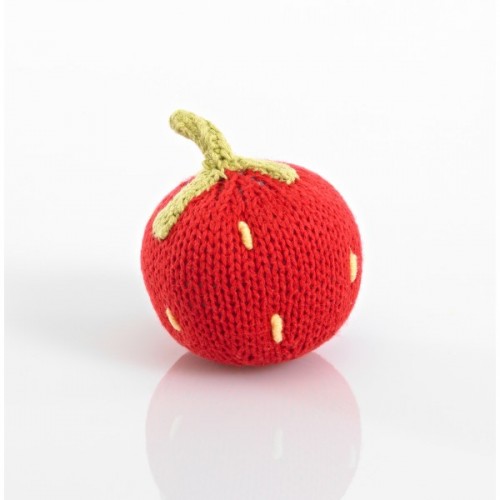 Öko Babyspielzeug Erdbeer-Rassel aus Baumwolle | Pebble