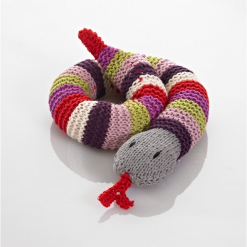 Baby Rassel „Schlange“ aus Baumwolle | Pebble