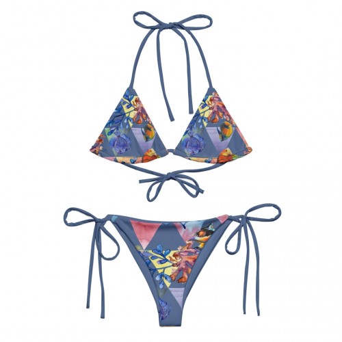 Recycelter Triangel-Bikini mit tropischem Print » earlyfish