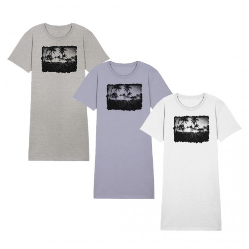 Palmen Print T-Shirt Kleid Bio-Baumwolle » earlyfish