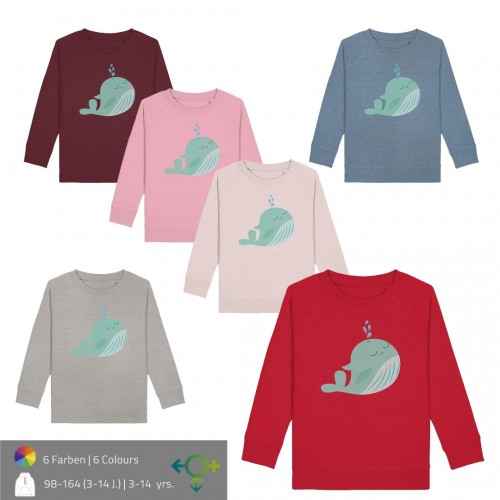 Kinder Bio-Baumwoll-Sweatshirt mit Wal-Print » earlyfish
