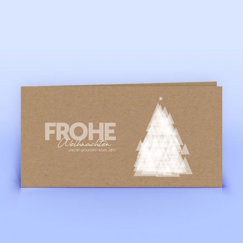 Naturpapier Weihnachtskarte schwebender Christbaum » eco-cards