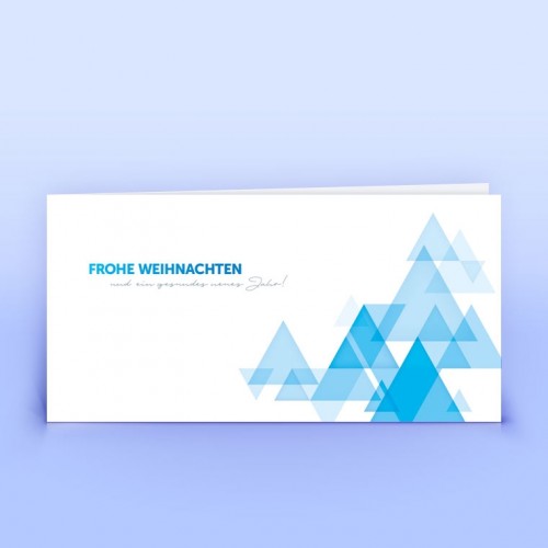 Moderne Weihnachtskarte Blaue Dreiecke » eco-cards