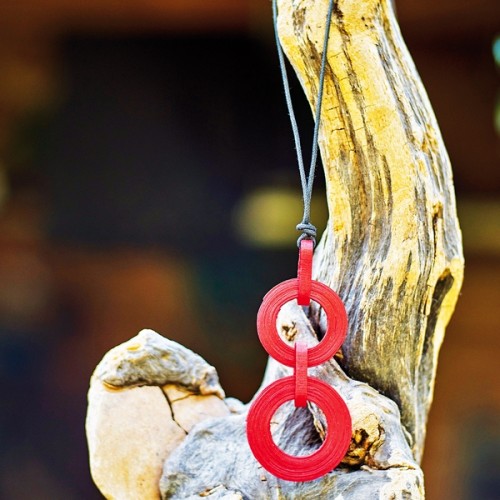 Fairtrade Halskette BIG CIRCLES Rot » Sundara