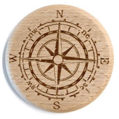 Holzpost Trinkglasabdeckungen aus Buchenholz – Kompass