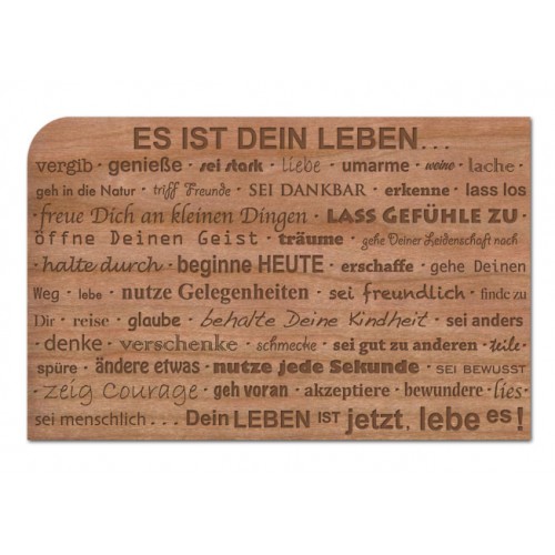 Holzpostkarte „Dein Leben ist jetzt. Lebe es!“ 