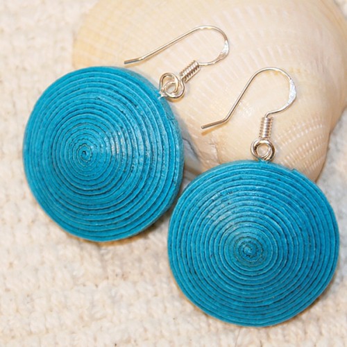 Ohrringe Ambikha aus recyceltem Baumwollpapier, Blau » Sundara
