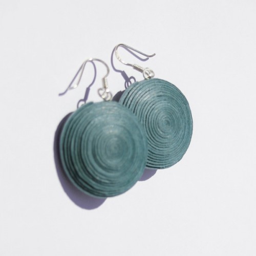 Ohrringe Ambikha aus recyceltem Baumwollpapier, Ozean » Sundara