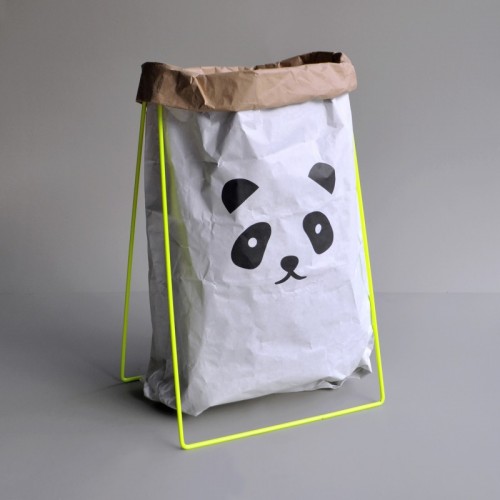 Papiersack Halter (neon) mit Altpapiersack PANDA