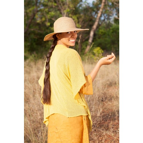 Sundara Stola MIRA aus Bio-Baumwolle, gelb