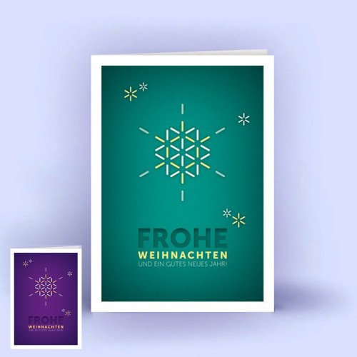 Öko Weihnachtskarten Schneeflocke A6 hoch 5er Set | eco cards