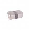 Premium Maxi Lunchbox Edelstahl, Textilband grau » Tindobo