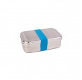 Premium Maxi Lunchbox Edelstahl, Textilband hellblau » Tindobo