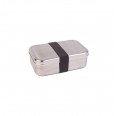 Premium Maxi Lunchbox Edelstahl, Textilband schwarz » Tindobo