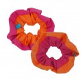 Zweifarbige Scrunchies Bio-Baumwoll-Jersey Pink/Orange » bingabonga