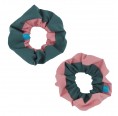 Zweifarbige Scrunchies Bio-Baumwoll-Jersey Jade/Altrosa » bingabonga
