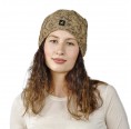 Alpaka Mütze Bella für Damen stylisch und kuschelig, One Size, Beige meliert