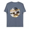 Sun and Sand-Print Unisex Bio-T-Shirt Dark Heather Blue » earlyfish