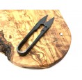 Kräuterschere mit Magnet für Kräuterstation  Zinktopf auf Olivenholzbrett in 3 Größen » D.O.M.