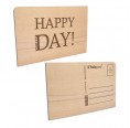 Postkarte aus Holz – HAPPY DAY